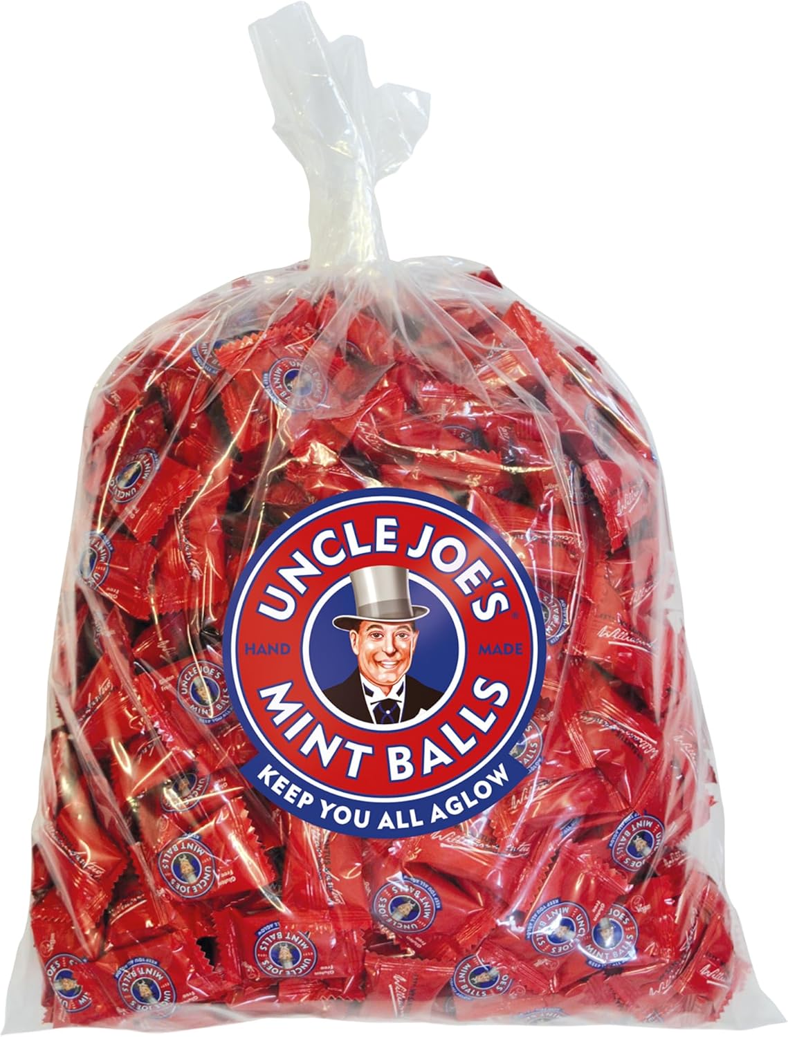 Uncle Joe’s Mint Balls Bulk Bag 2kg (4.41 lbs) | All Natural, Vegan, Gluten Free British Candy | Real Peppermint Oil Hard Candy | Individually Wrapped English Mints | Imported UK Breath Mints to Share
