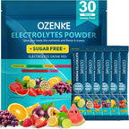 Electrolytes Powder Packets, 30 Sticks Hydration Packets Sugar Free, Electrolyte Drink Mix Travel Electrolyte Packets for Rapid Hydration, 6 Flavors