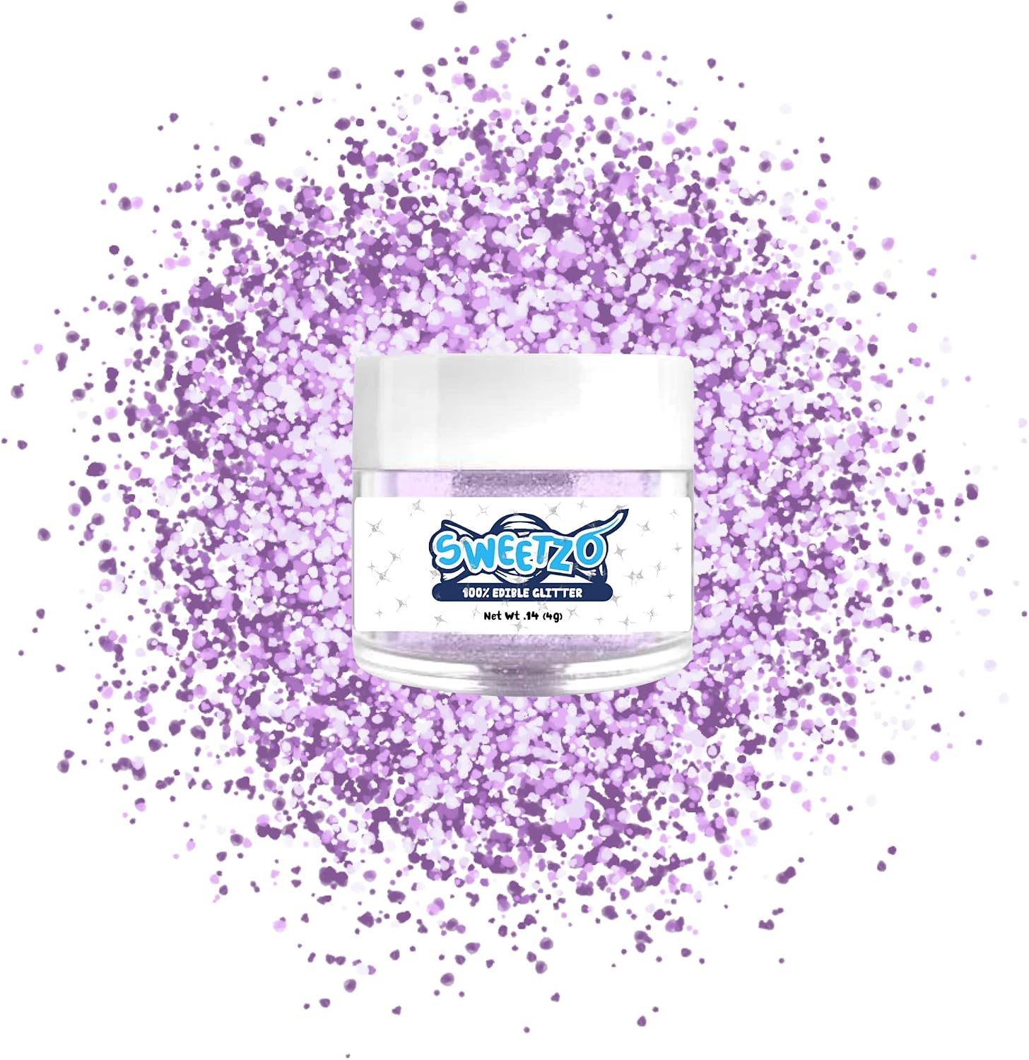 Food Grade Edible Glitter, Confectionary Luster Dust for Desserts and Drinks, Baking and Cake Decorating Supplies, 4 Grams (Light Purple) (Light Purple Edible Sugar)