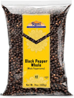 Rani Black Pepper Whole (Peppercorns), Premium MG-1 Grade 14oz (400g) ~ All Natural | Gluten Friendly | Non-GMO | Kosher | Product of Vietnam | Perfect size for Grinders!