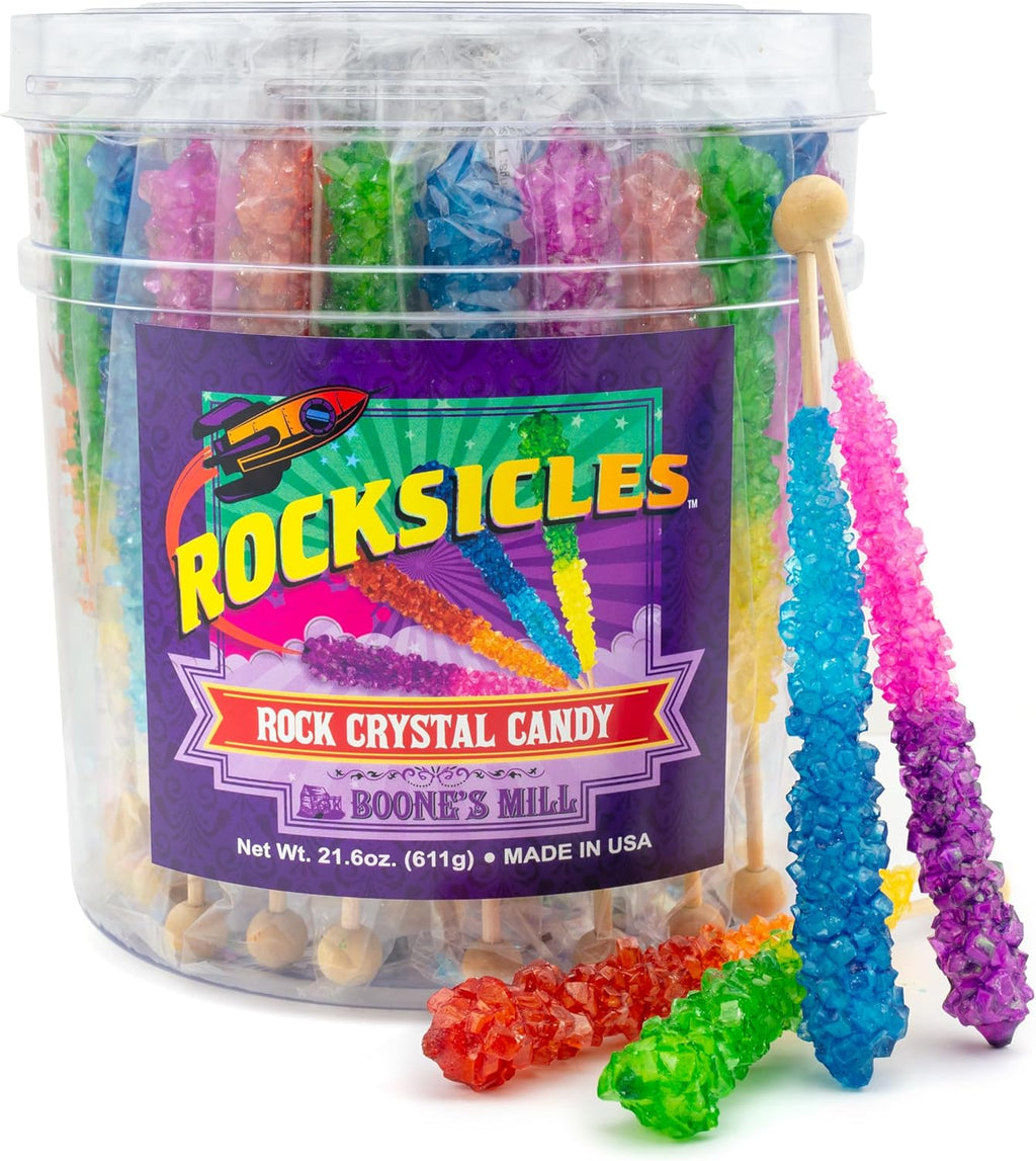 Boone's Mill Rocksicles - 36 Extra Large Rock Candy Sticks - Assorted Double Flavors