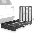 Silver Spring Folding Steel Wheelchair Carrier with Ramp & Hitch Mount, 48" x 27.75", Black - Heavy-Duty and Foldable Mobility Carrier for Scooter Vehicles and Wheelchairs