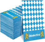 Whaline 100Pcs Oktoberfest Guest Napkins Blue White Plaids Paper Napkin Disposable Dinner Hand Towel Napkin for Bathroom Party Table Supplies