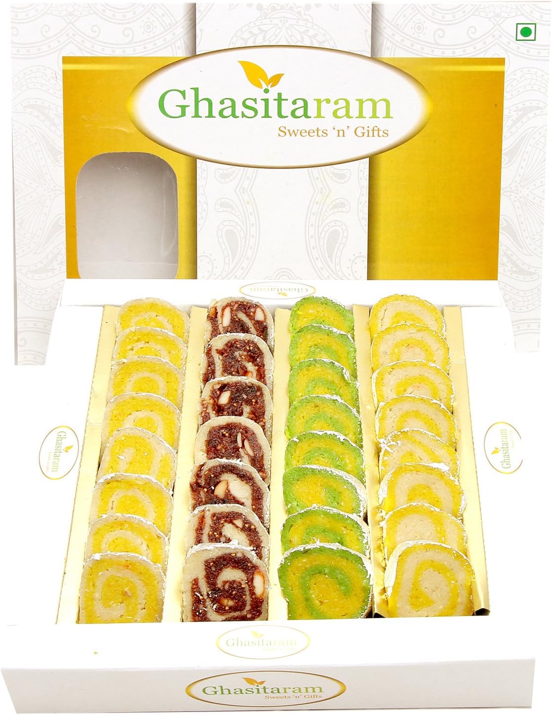 Ghasitaram Gifts Indian Sweets - Sugar Free Sweets - Assorted Moons Box, 200g