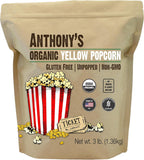 Anthony's Organic Yellow Popcorn Kernels, 3 lb, UnPopped, Gluten Free, Non GMO