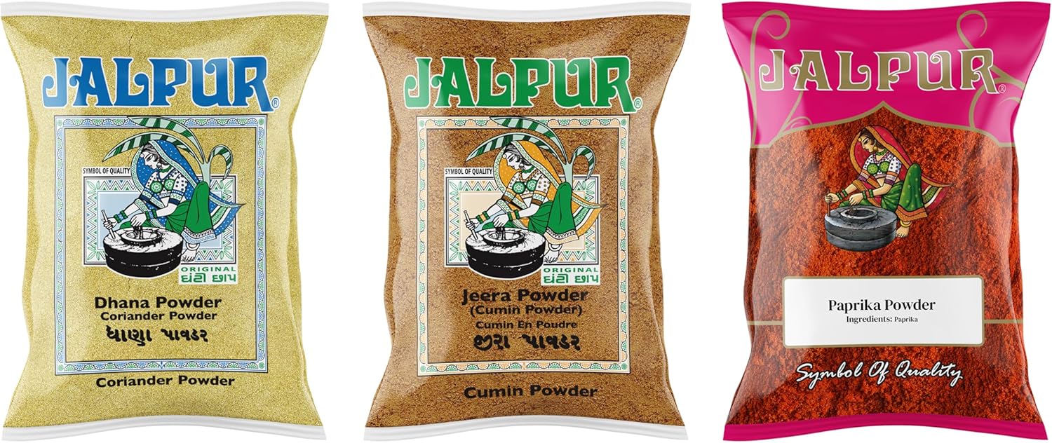 Jalpur Millers Spice Combo Pack - Coriander Powder 500g - Cumin Powder 500g - Paprika Powder 500g (3 Pack)