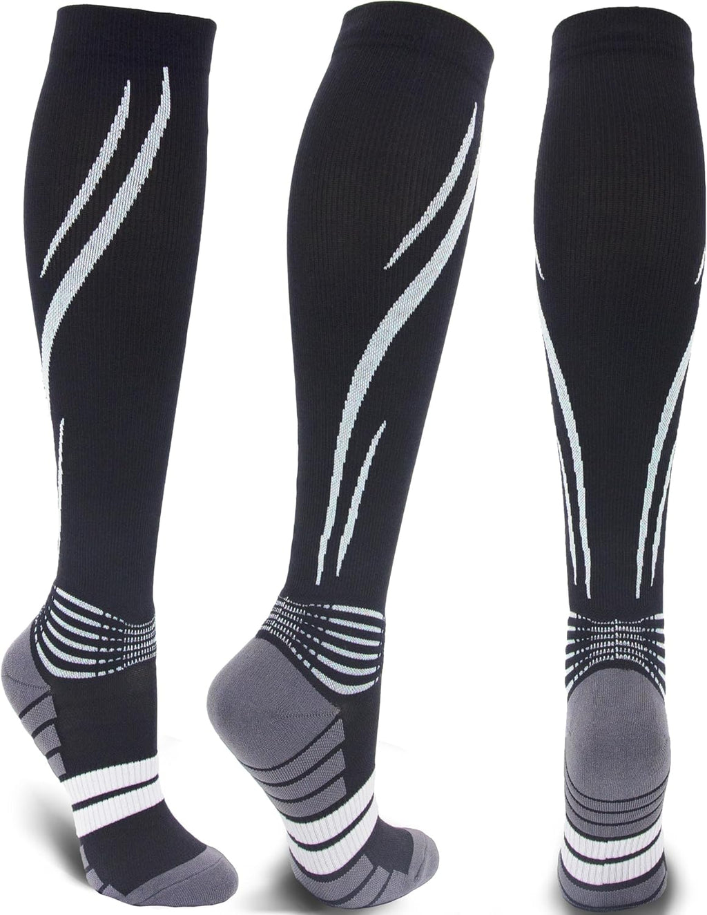 Compression Socks for Men & Women 20-30 mmHg Knee High -Best Support for Medical, Athletic, Sports, Travel (1/2Pairs)