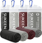 Sukeen 4 Pack Cooling Towels (40"x12"),Ice Towel,Soft Breathable Chilly Towel,Microfiber Towel for Yoga,Sport,Running,Gym,Workout,Camping,Fitness,Workout & More Activities