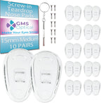 GMS Optical® Soft Screw-in Silicone Symmetrical Shape Eyeglass Nose Pads - 10 Pair (15mm)