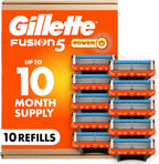 Gillette Fusion5 Power 5-Blade Razor Blade Refills for Men with Precision Trimmer, 10 Count