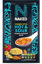 Naked Chinese Style Hot and Sour Ramen Noodle Soup, 25 g (Pack of 12)