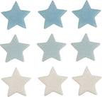 White Blue and Silver Sugar Stars Cake Decorations - Pack of 9