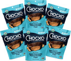 Chocxo Dark Chocolate Peanut Butter Cups - Lower Sugar, Organic, NonGMO, Keto, Gluten Free, Kosher. No Artificial Sweeteners/Sugar Alcohols, 3.45 oz (Pack of 6)