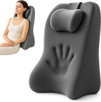 Back Wedge Pillow for Sofa, Lumbar Support Pillow for Couch, Reading Wedge Pillow, Reading, Gentle Support for Yoga, Relaxing & Nighttime Rest | Acid Reflux & Back Discomfort (Dark Gray)