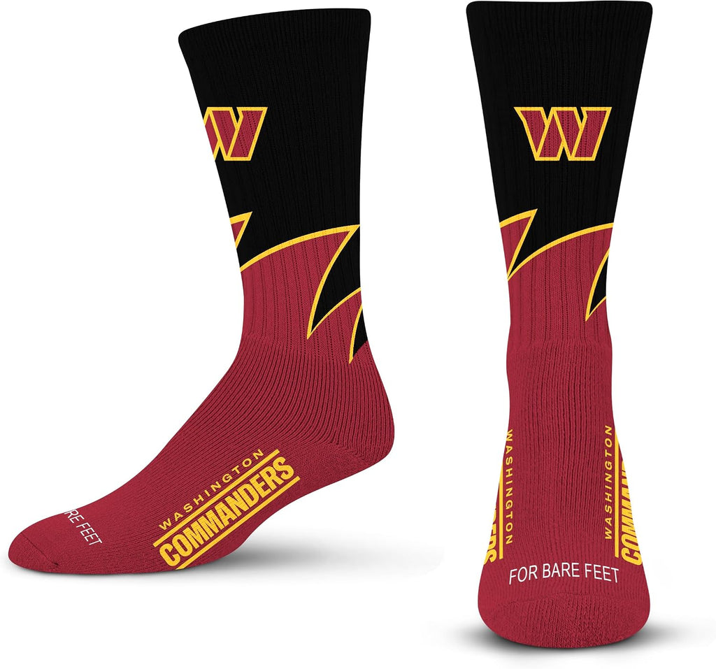 For Bare Feet NFL Unisex Kids Black Wave Crew Sock Nfl Youth
