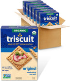 Triscuit Organic Original Whole Grain Wheat Crackers, Organic Crackers, Vegan Snacks, Bulk Lunch Snacks, 6 - 7 oz Boxes