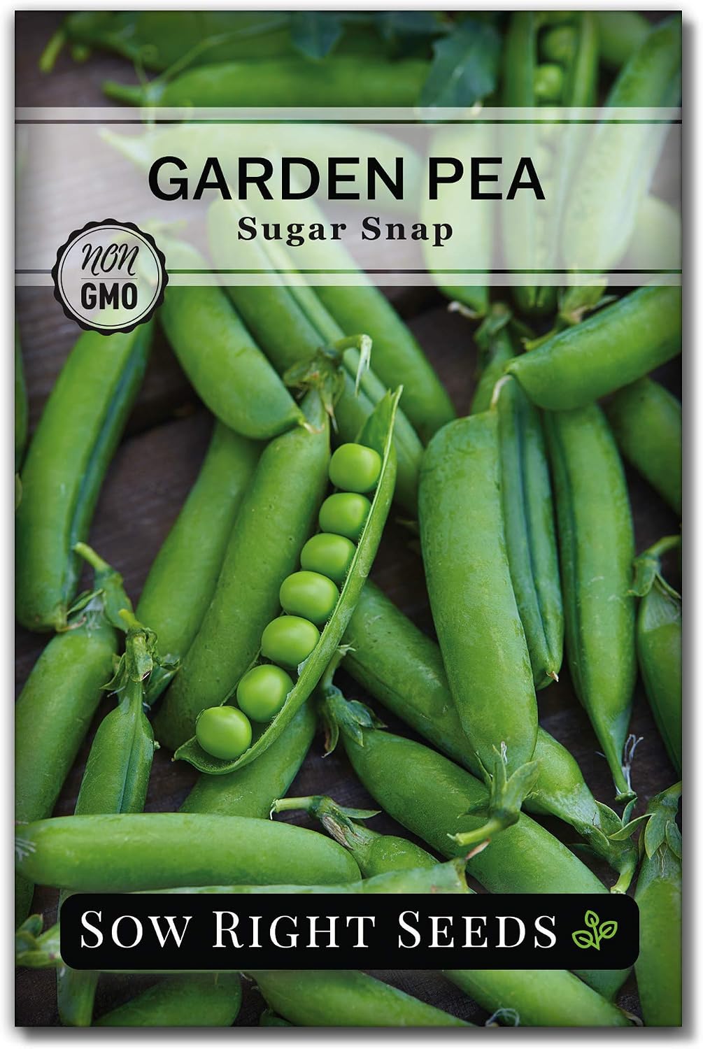 Sow Right Seeds - Sugar Snap Pea Seeds for Planting - Non-GMO Heirloom Peas to Grow in Vegetable Garden - High Yield Cool Season Crop - Packet with Instructions for Pea Plant Care (1)