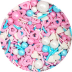 Hearts & Pearls Sprinkle Mix Pink, White and Blue 4.4 oz, Sprinkles For Cake Decorating, Baking, Ice Cream & More, The Hampton Candy Company
