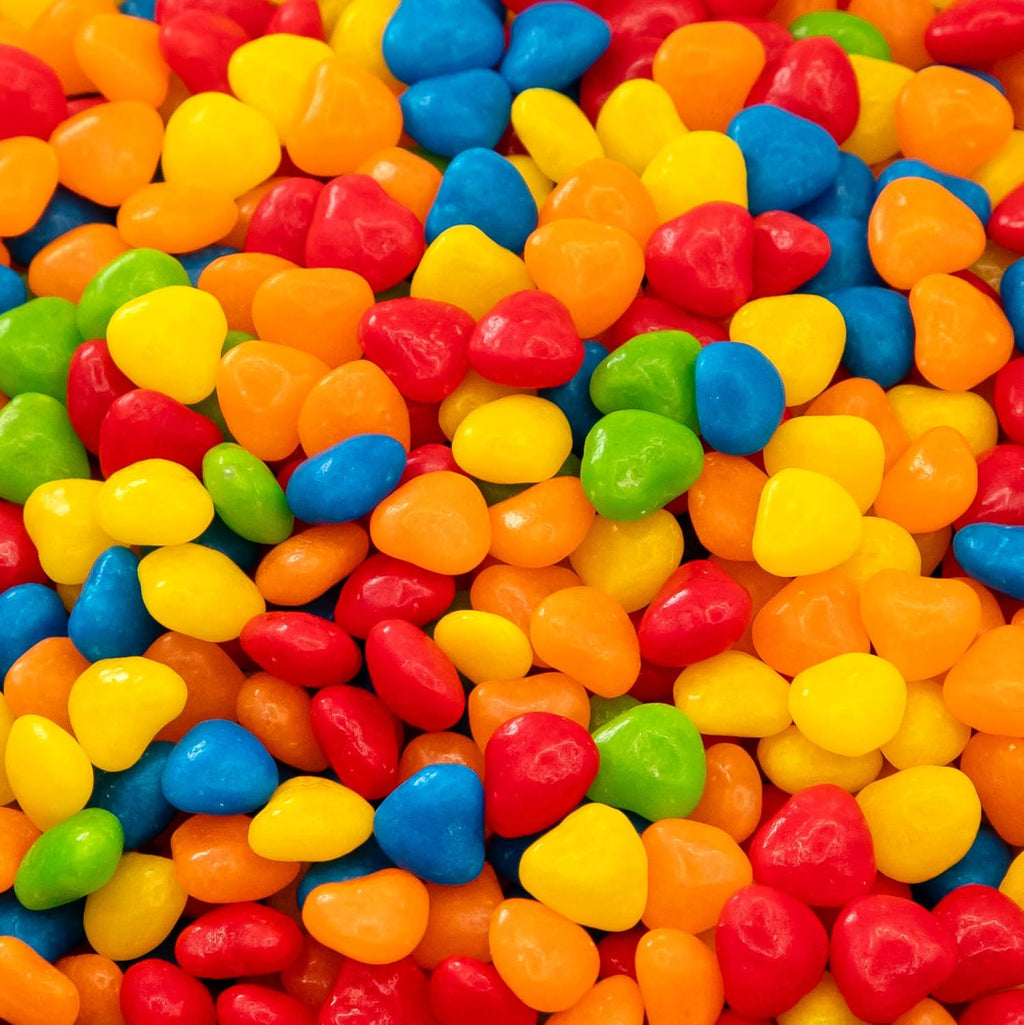 Mini Candy Hearts | 1-Pound Bag | Assorted Fruit Flavors Hard Candy | Rainbow Hearts for Easter Candy Buffets, Snacking, Party Favors, Dessert Topping, and Gifting