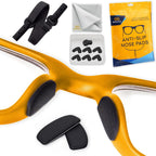 Eyeglass Nose Pads Anti Slip - 6 Pairs Ultra Thin 1mm Silicone Nose Pads for Glasses - Soft Stick On Nose Cushions for Eyeglasses & Sunglasses - Glasses Accessories Kit - (Black Black)