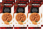 Walker's Shortbread Stem Ginger Biscuits, Scottish Cookies, 5.3 Oz (Pack of 6)