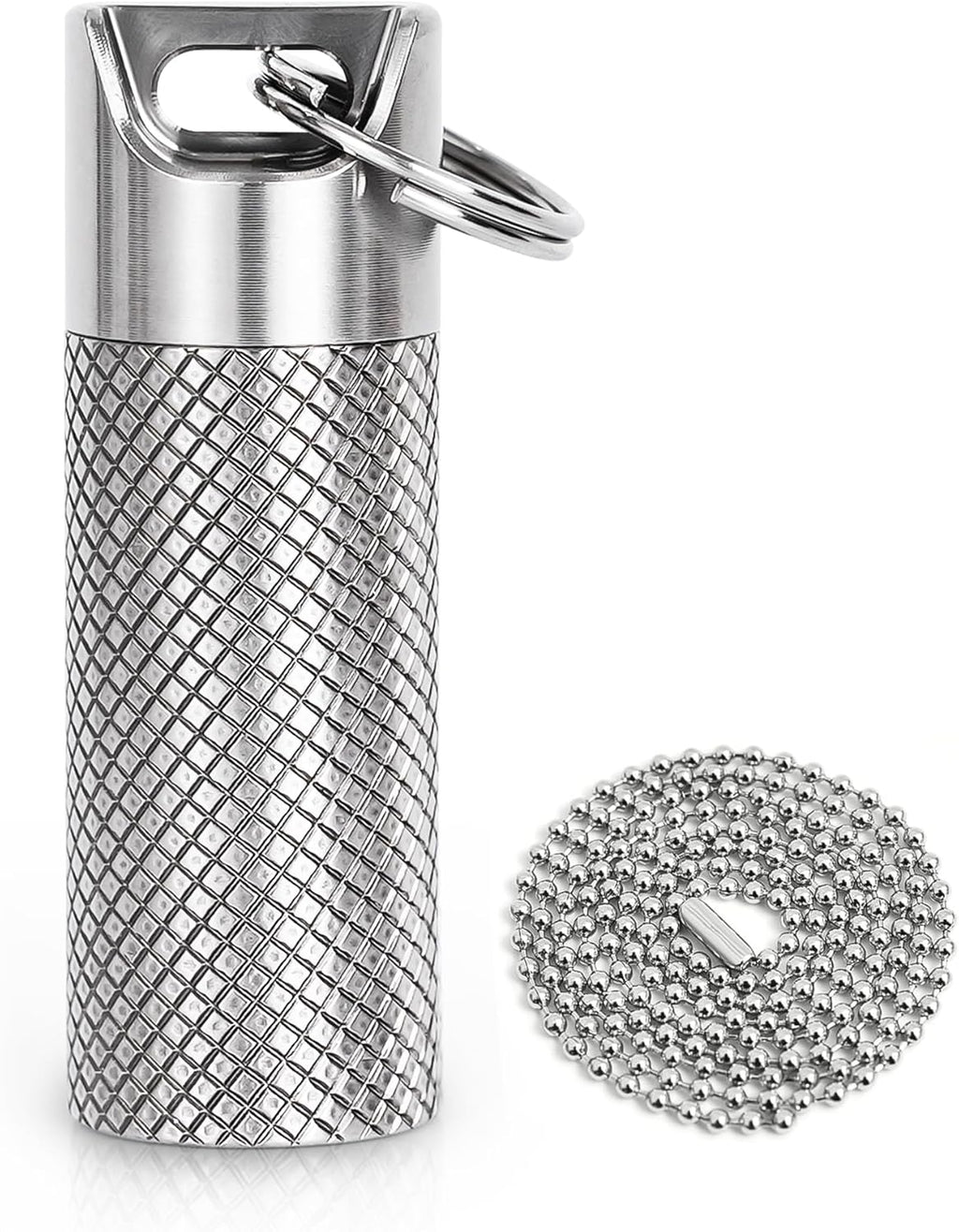 100% Waterproof Titanium Pill Box Keychain - TSA Approved, Strong and Heat Resistant, Travel Friendly | Fashion Necklace Design, Ultra Light and Compact with Extra Sealing Ring