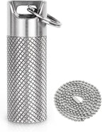 100% Waterproof Titanium Pill Box Keychain - TSA Approved, Strong and Heat Resistant, Travel Friendly | Fashion Necklace Design, Ultra Light and Compact with Extra Sealing Ring