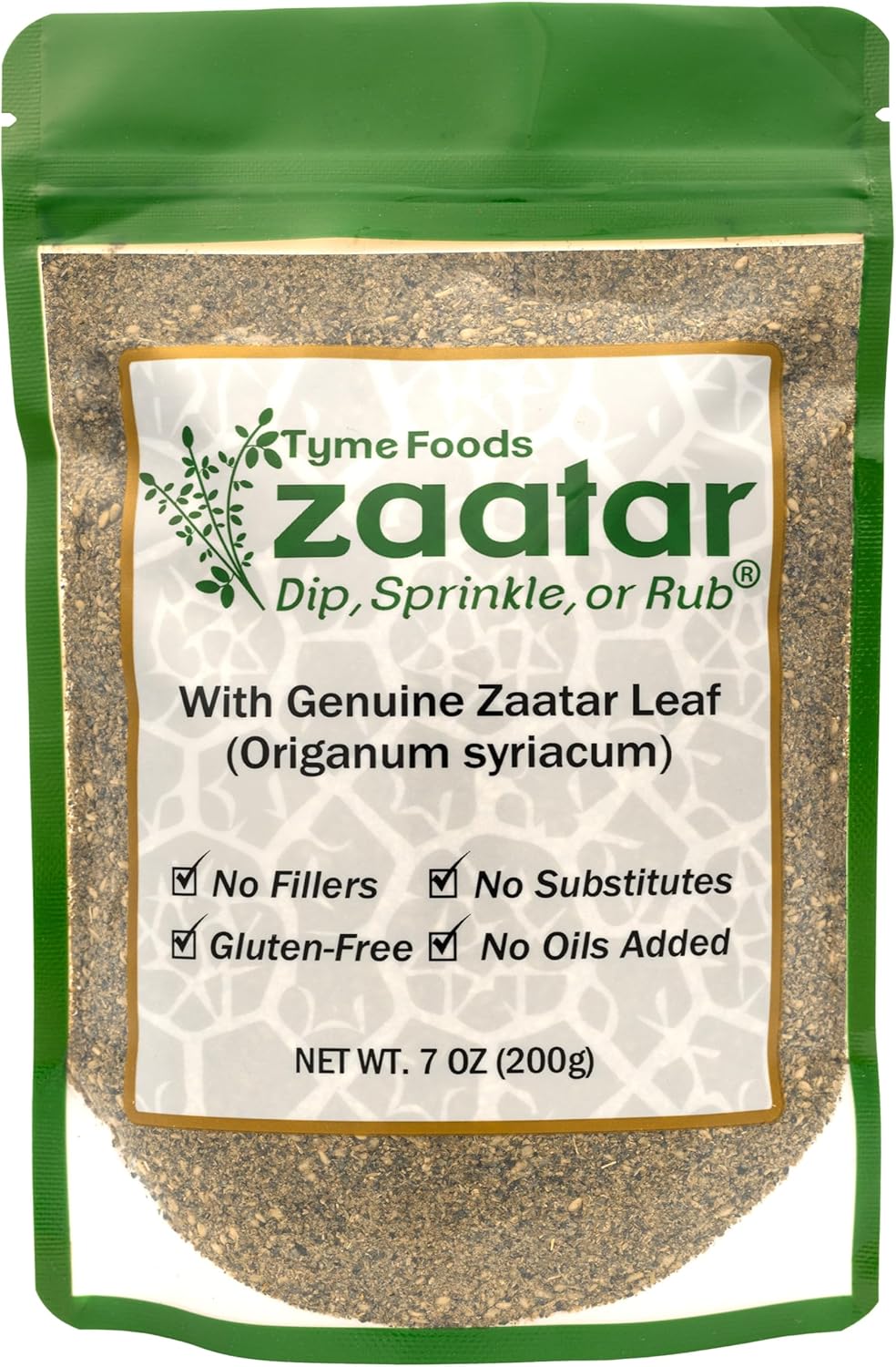 Zaatar by Tyme Foods – Zaatar Seasoning with Genuine Zaatar Spice Leaf - Fresh Za'atar Seasoning Blend Mixed in USA