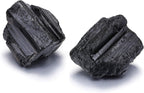 Jovivi 2pcs Raw Black Tourmaline Crystals,Large 1.6-2.2" Healing Crystals Natural Rough Stones Crystal for Tumbling, Cabbing, Home Decoration, Polishing, Wicca & Reiki