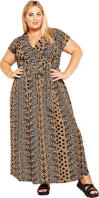 Avenue Women's Avenue Plus Size Dress Havana Maxi Pr in Navy Spot