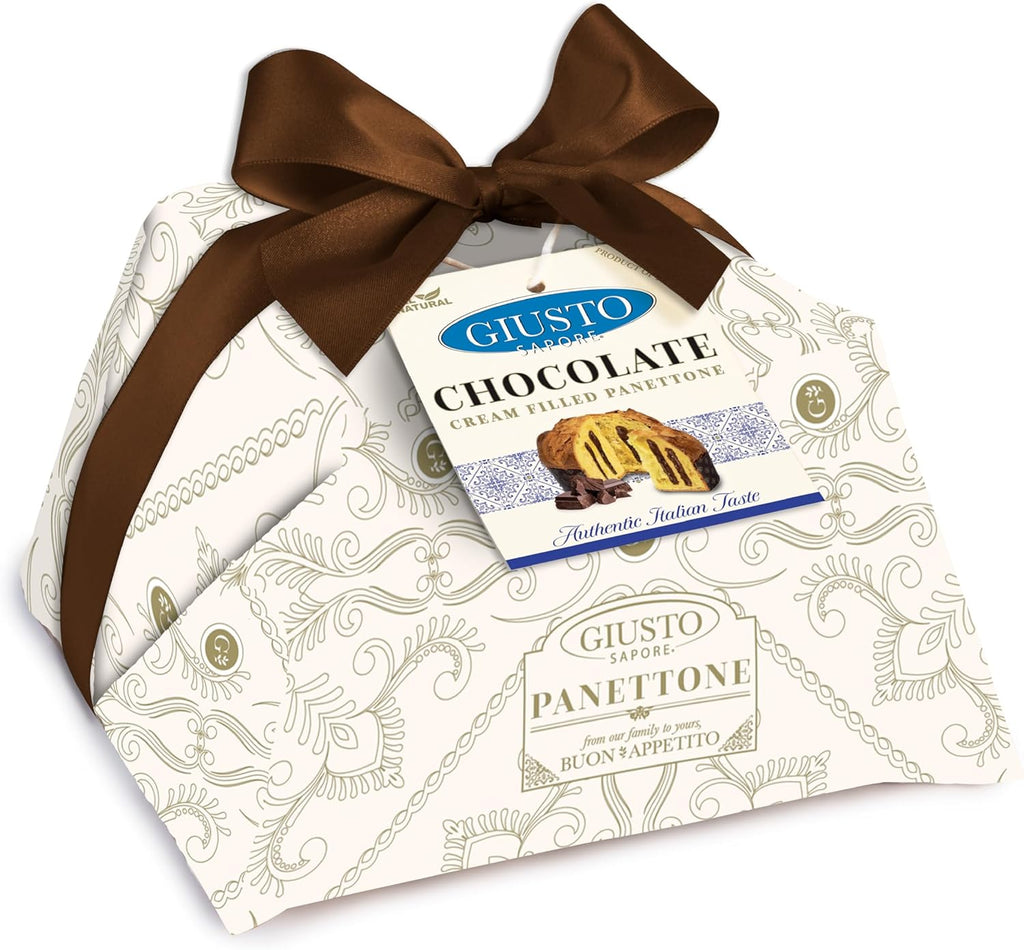 Giusto Sapore Authentic Italian Panettone Filled with Chocolate Cream - New and Imported from Italy, Family Owned - 28.21 oz