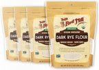 Bob's Red Mill Organic Dark Rye Flour, 20oz (Pack of 4) - Non GMO, Whole Grain, Vegan, Kosher