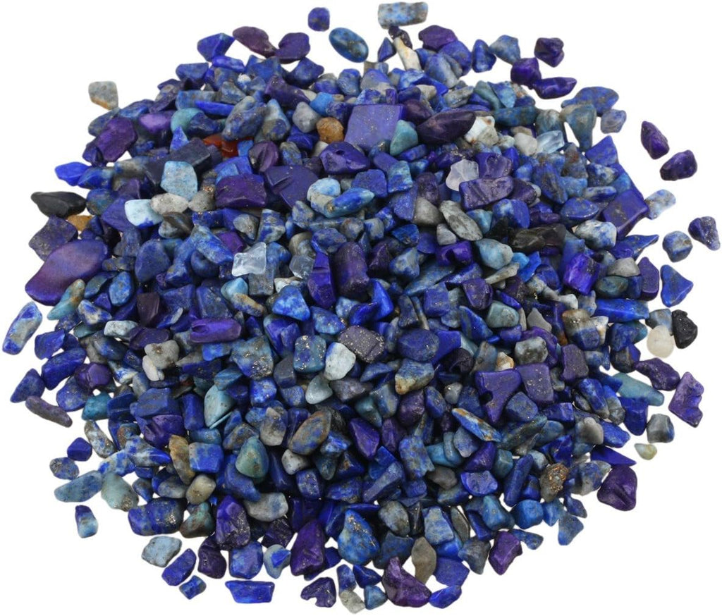 rockcloud 1 lb Lapis Lazuli Small Tumbled Chips Crushed Stone Healing Reiki Crystal Jewelry Making Home Decoration