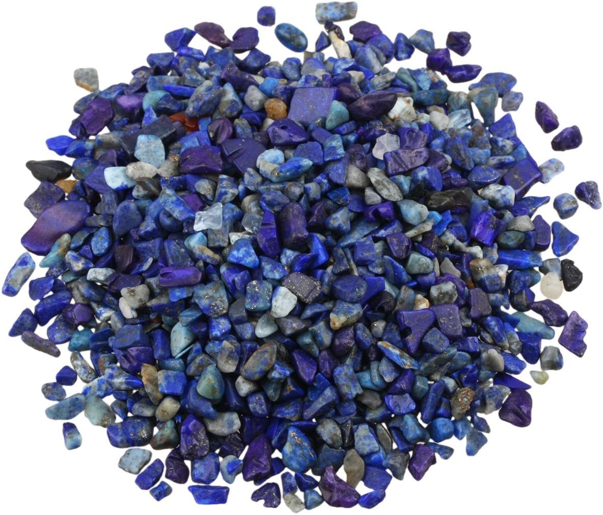 rockcloud 1 lb Lapis Lazuli Small Tumbled Chips Crushed Stone Healing Reiki Crystal Jewelry Making Home Decoration
