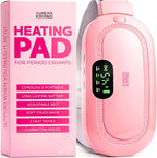 Heating Pad for Period Cramps – FSA-HSA Eligible – Cordless Portable Electric Wearable Heating Belt with Massage – USB Rechargeable Heat Wrap for Menstrual Pain Relief, Back, Abdomen, PMS