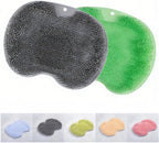 2 Pack Shower Foot Scrubber Mat with Non-Slip Suction Cups,Wall Mounted Back Scrubber Silicone Bath Massager Cushion Brush,Foot Scrubber for Use in Shower for Improve Skin Exfoliation (Gray&Green)
