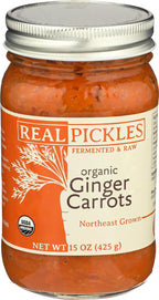 Real Pickles, Carrots Ginger Organic, 15 Ounce