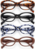 EYEURL Reading Glasses for women Oval Blue Light Blocking Glasses Computer Readers for Women Anti-Glare/UV Rays Eyeglasses with Spring Hinges 1.50