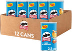 Pringles Potato Crisps Chips, Lunch Snacks, On-The-Go Snacks, Grab n' Go, Salt and Vinegar (12 Cans)