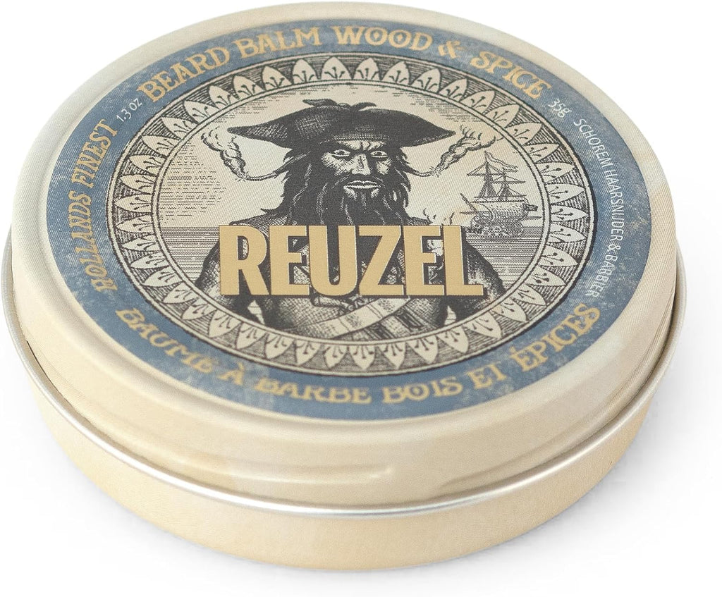 Reuzel Wood and Spice Beard Balm - All-In-One Treatment for a Fresh, Polished Beard - Conditioning, Sculpting, and Shaping Moisturizer with Shea Butter and Argan Oil - Woody Spice Fragrance