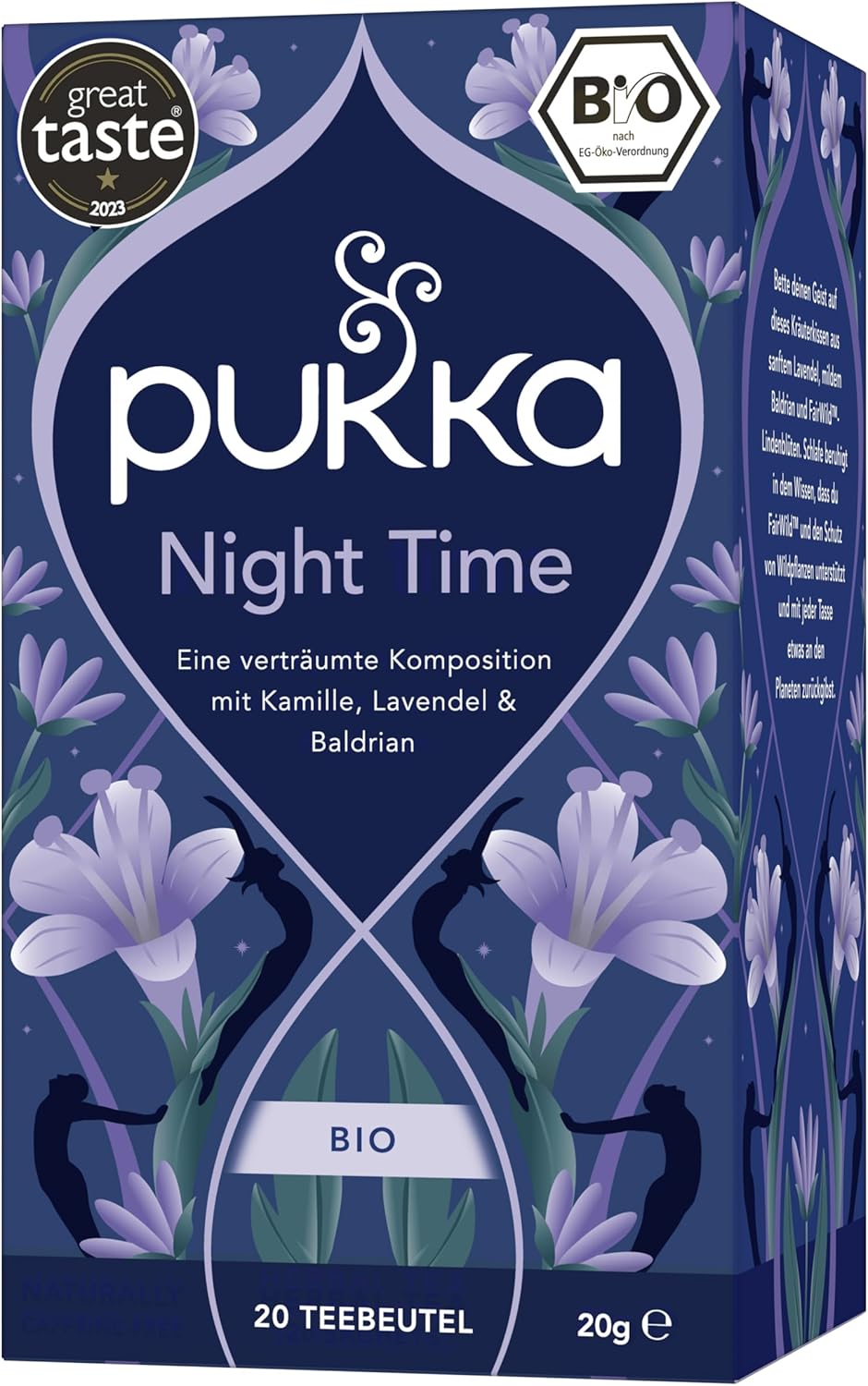 Pukka Herbal Teas Night Time Organic Oat Flower Lavender and Lime Flower Tea, 20g 20 Count