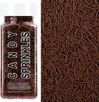 Chocolate Jimmies Sprinkles, Edible Brown Sprinkles for Baking Topping, Cupcakes, Cookies, Ice Cream & Cake Decorating, Christmas Halloween Year-Round Party Supplies