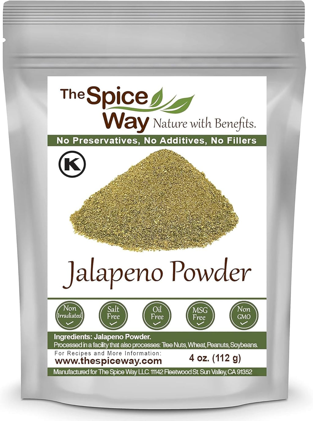 The Spice Way Jalapeno Powder - (4 oz) hot pepper powder from pure chile dried pods