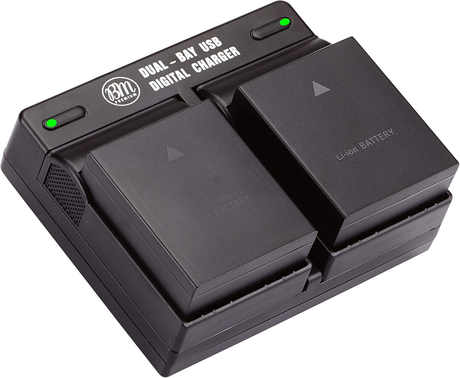 BM Premium 2 Pack of Fully Decoded BL-H1 Batteries and Dual Bay Charger Kit for Olympus OM-D E-M1 Mark II, E-M1 Mark III, E-M1X, BCH-1, HLD-9 Cameras