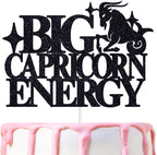 Big Capricorn Energy Cake Topper, Happy Birthday Capricorn in December/January, Capricorn Season, 12 Zodiac Constellation Theme Birthday Party Decoration Supplies