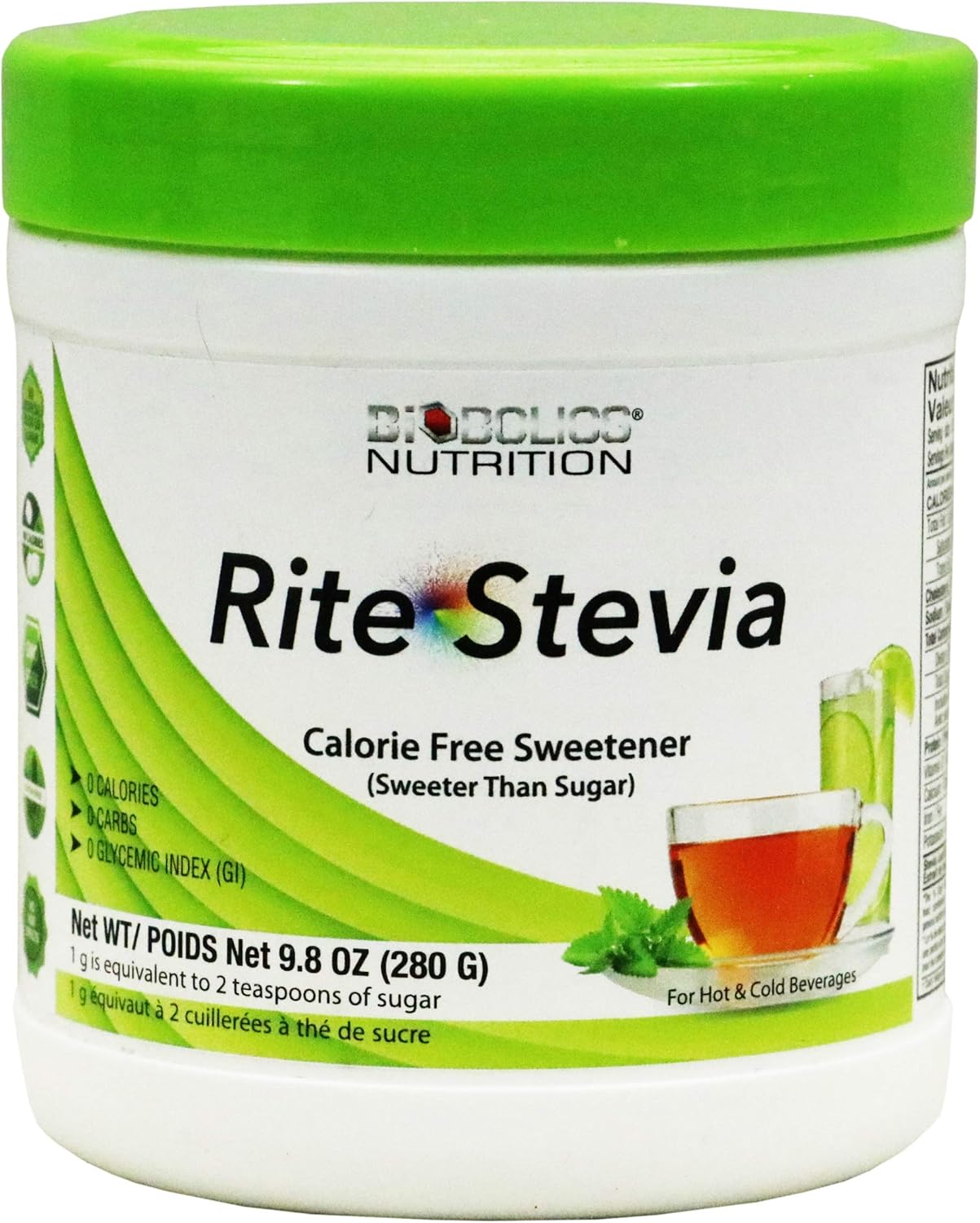 Rite Stevia Powder Concentrate, 9.8 oz – Raw Green Leaf Naturally Sweet Pure White 0 Carb Zero Calorie Sweetener Powdered Sugar Substitute for Diabetics, Keto Baking, Mixing Drinks & Smoothies