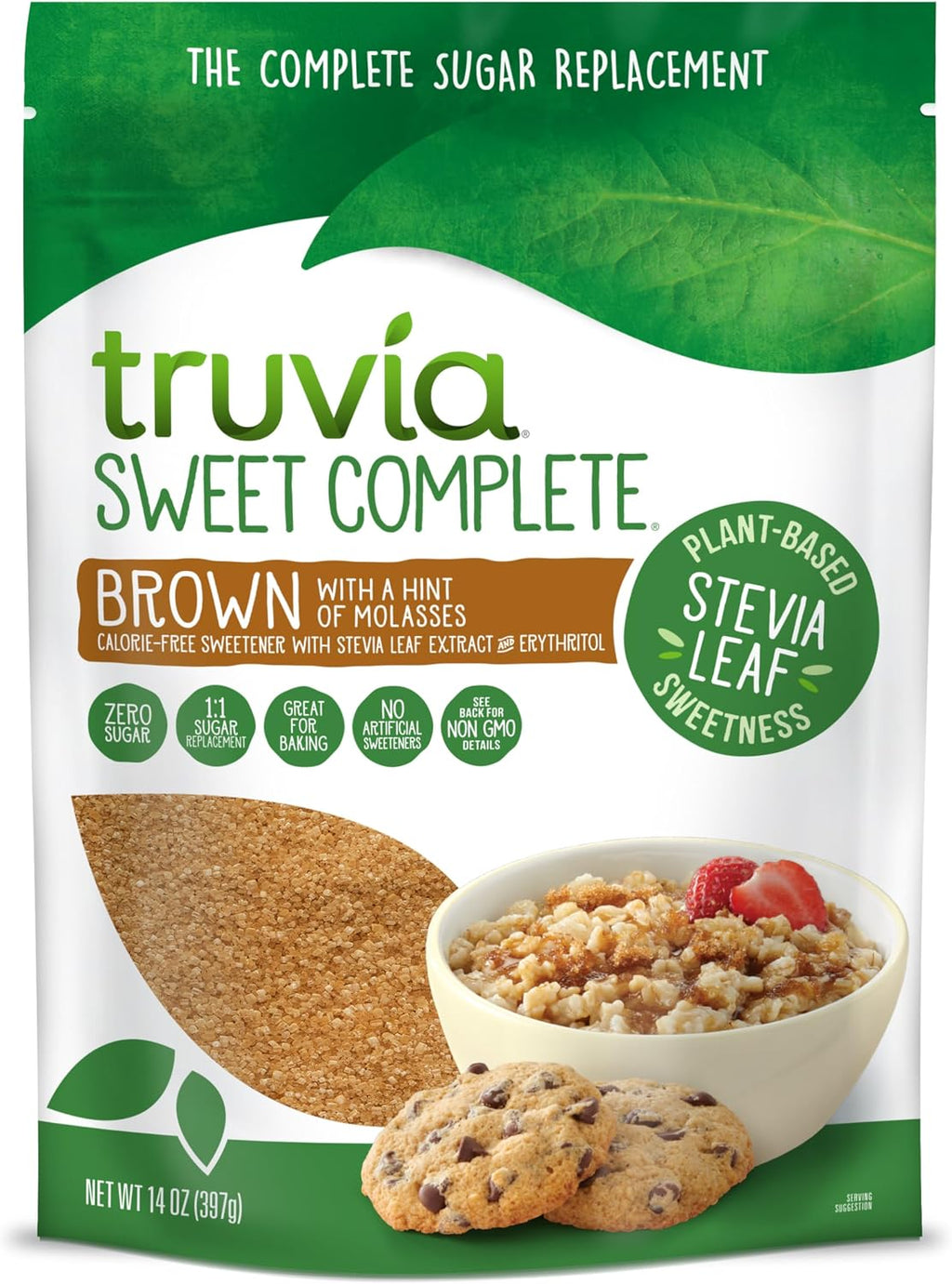 Truvia Sweet Complete Brown Calorie-Free Sweetener with the Stevia Leaf, 14 oz Bag (Pack of 1)