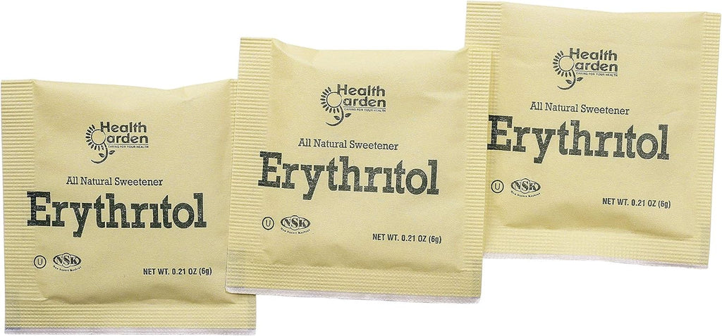 Health Garden Erythritol Sugar Free Sweetener - All Natural - Non GMO - Kosher- Keto Friendly (1000 Packets)