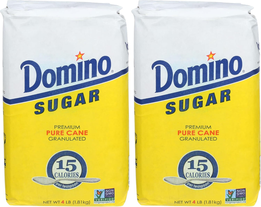 Domino, Granulated White Sugar, 4 lb (Pack of 2)