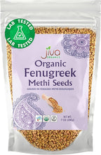 Jiva Organic Fenugreek Seeds 7 Ounce – Non-GMO, Gluten Free, All Natural Fenugreek Spice – Organic Fenugreek Seeds for Hair Growth, Cooking & Sprouting - Methi Seeds for Methi Dana Water - Raw & Natural, Product of India